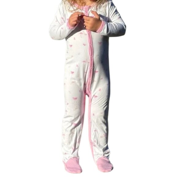 Bubble Baby Flamingo Print Bamboo Snap Footie Romper 12-18M NWT‎ - Picture 2 of 6